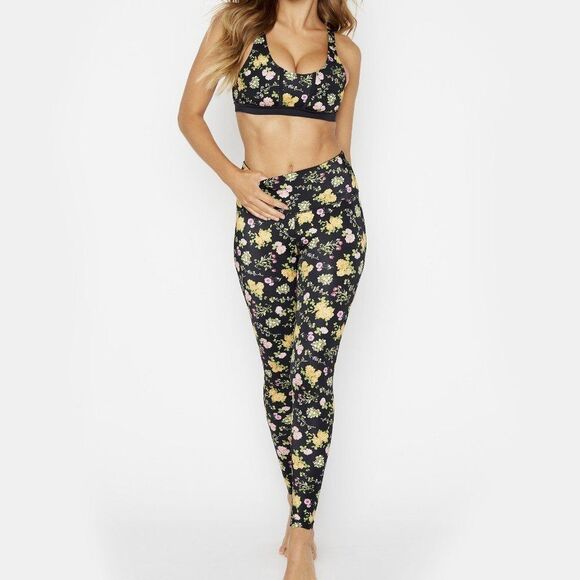 Beach Bunny Other - Black Floral B|Fit by Beach Bunny 'Riley' Sports Bra - 4 (Small)